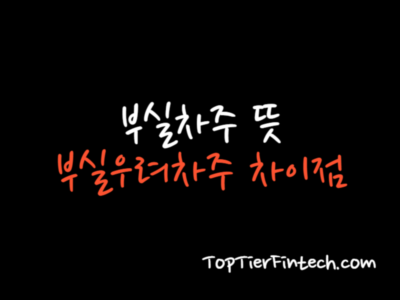부실차주 뜻, 부실우려차주 차이 대표 이미지