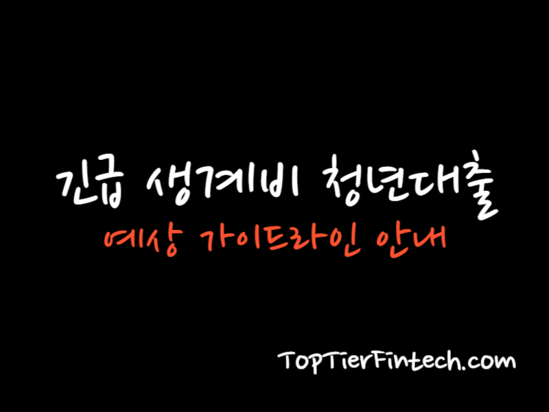 긴급 생계비 청년대출 대표 이미지