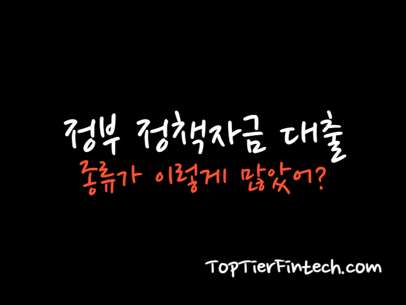 정부 정책자금 대출 종류